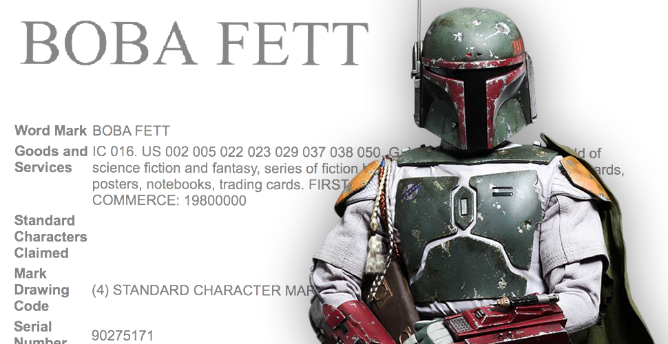 Boba Fett został zarejestrowany jako znak towarowy